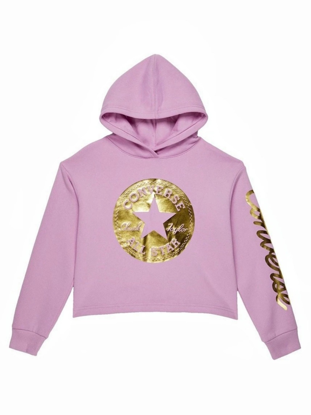 Converse Chuck Taylor Patch cropped Hoodie Pink kids size CL